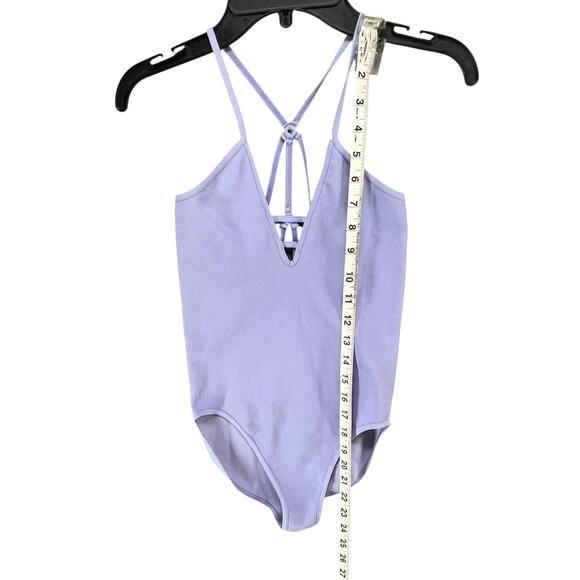 Free People Movement Dance All Day Bodysuit M-L Nitro Purple Strappy Boho Active - Picture 5 of 11